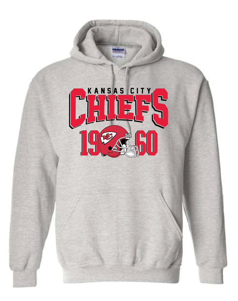 KC Chiefs Hooded Sweatshirt - Retro 1960 Design