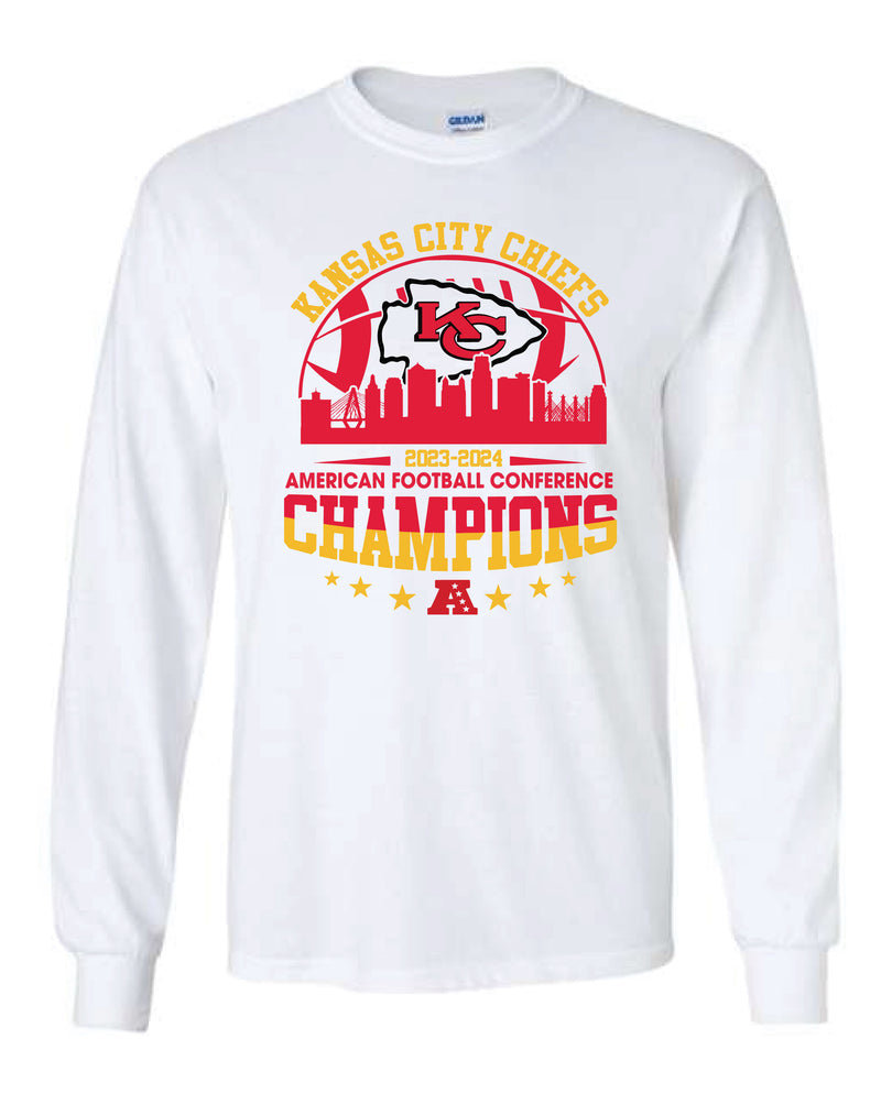 KC Chiefs Long Sleeve Tee - AFC Champs City Design