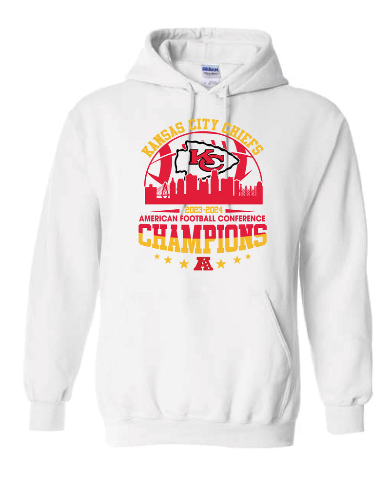 KC Chiefs Hooded Sweatshirt - AFC Champs City Design