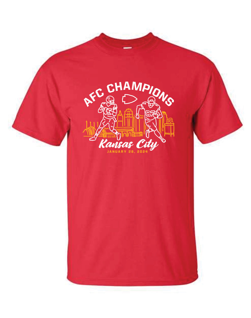KC Chiefs Tee - AFC Champs Line Design