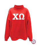 Chi Omega Reversible Mock Neck - Cardinal