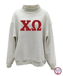 Chi Omega Reversible Mock Neck - Grey