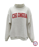 Chi Omega Reversible Mock Neck - Grey