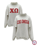 Chi Omega Reversible Mock Neck - Grey