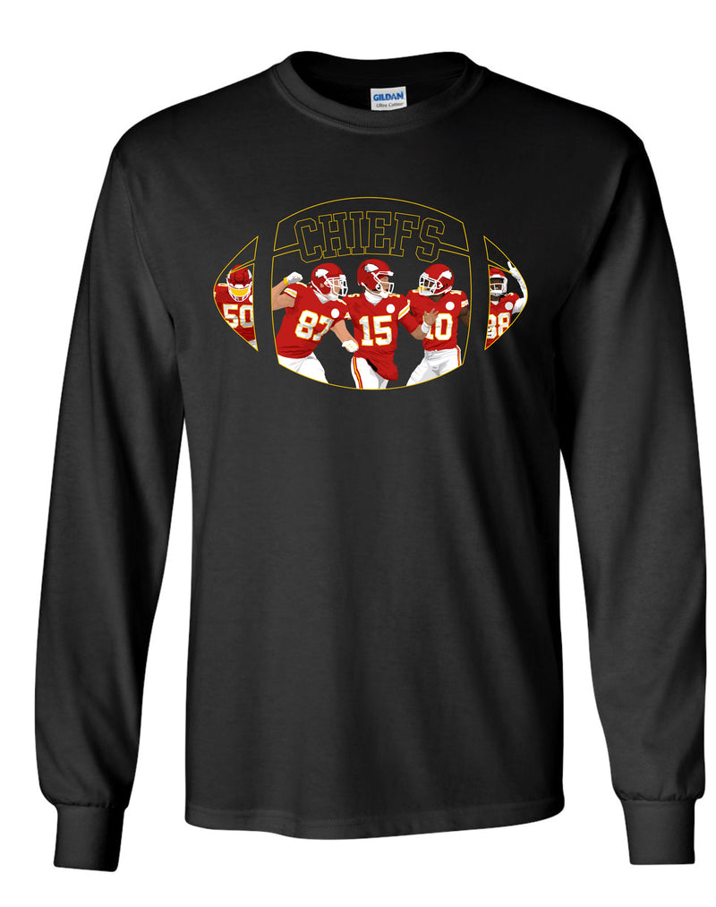 KC Chiefs Long Sleeve Tee - Football Design