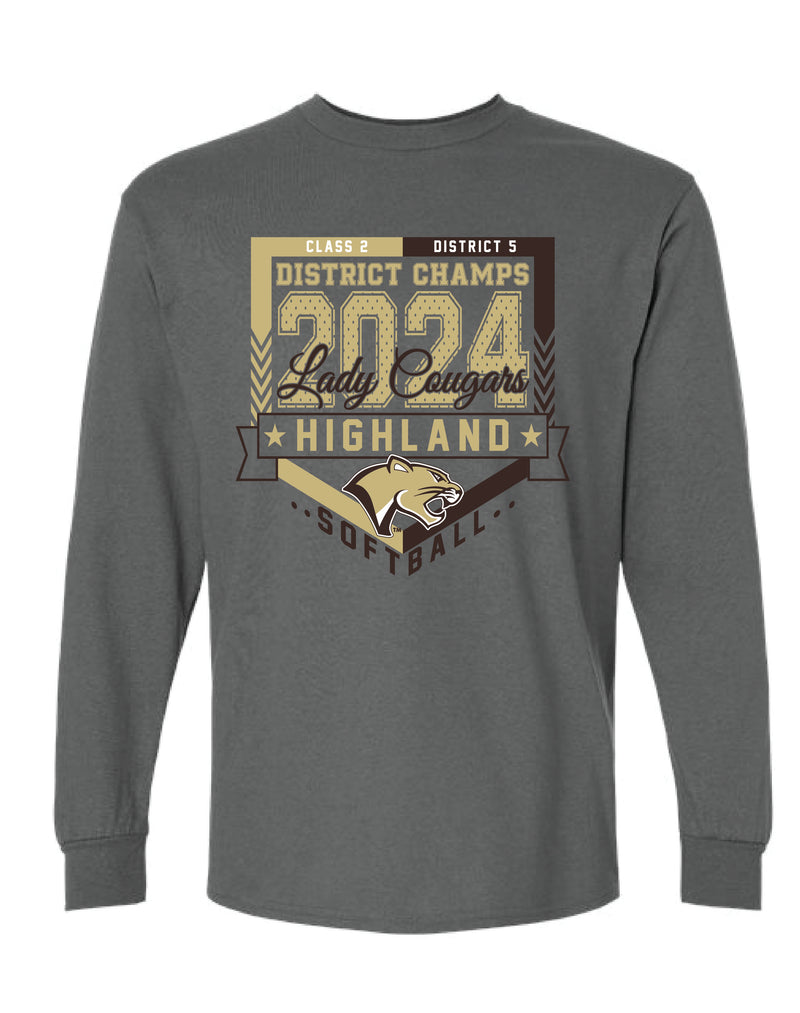 Highland Softball District Champs 2024 Long Sleeve T-Shirt