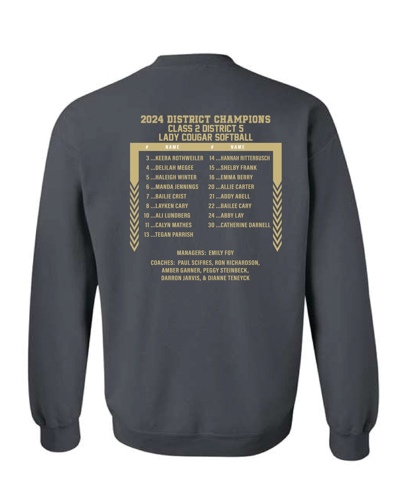 Highland Softball District Champs 2024 Crewneck Sweatshirt