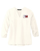 Bank of Monticello Women's Stretch Crepe 3/4-Sleeve Blouse