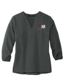 Bank of Monticello Women's Stretch Crepe 3/4-Sleeve Blouse