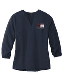 Bank of Monticello Women's Stretch Crepe 3/4-Sleeve Blouse
