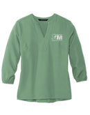 Bank of Monticello Women's Stretch Crepe 3/4-Sleeve Blouse