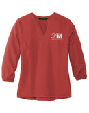 Bank of Monticello Women's Stretch Crepe 3/4-Sleeve Blouse
