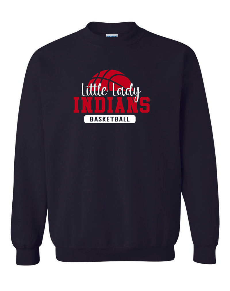 Little Lady Indians Basketball Crewneck Sweatshirt