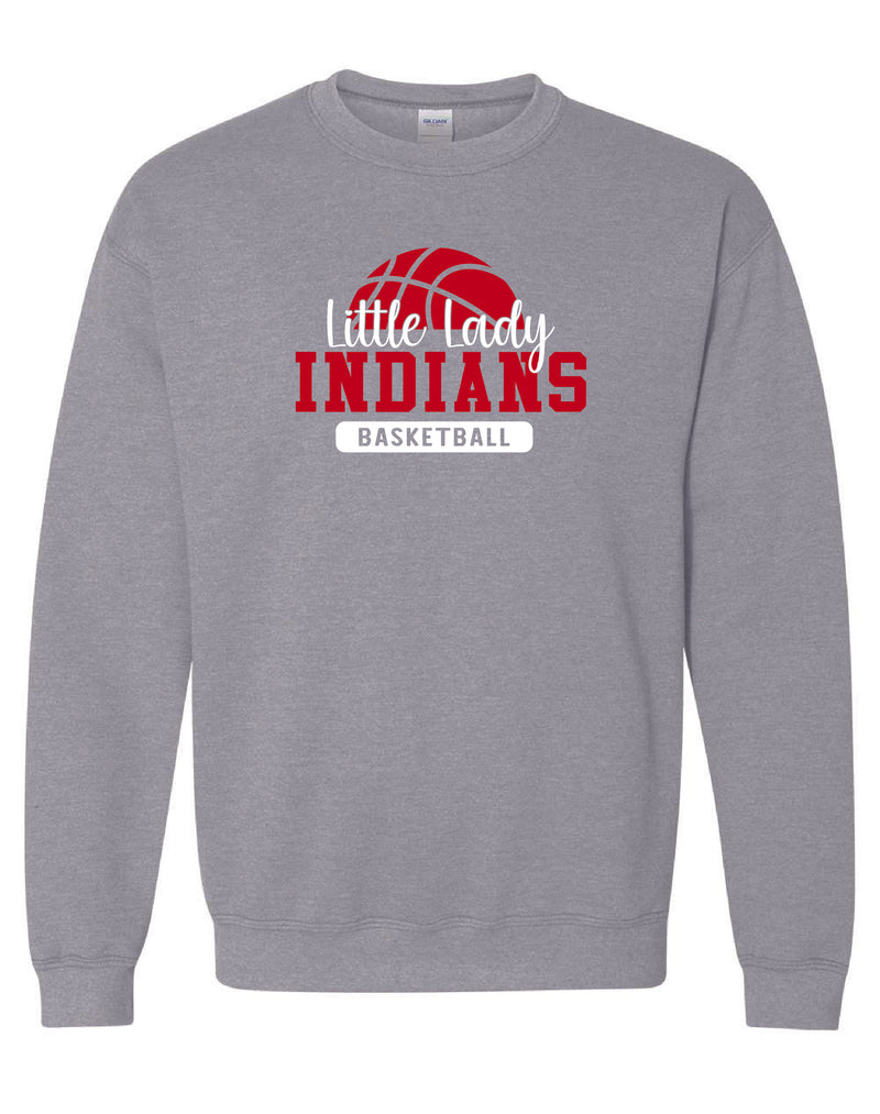 Little Lady Indians Basketball Crewneck Sweatshirt