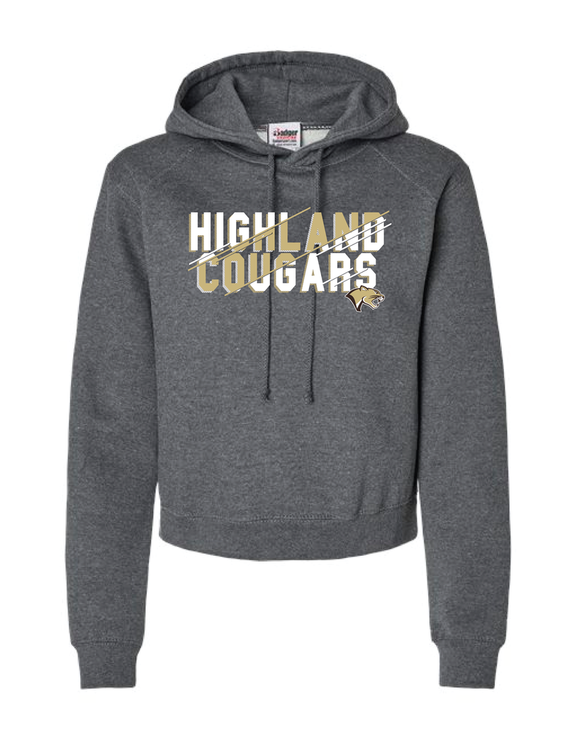 Highland Cougars Women's Crop Hooded Sweatshirt