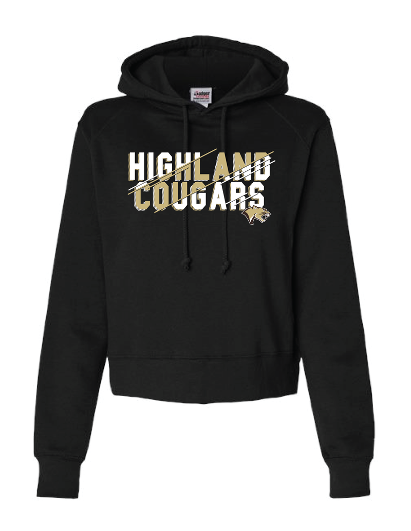 Highland Cougars Women's Crop Hooded Sweatshirt