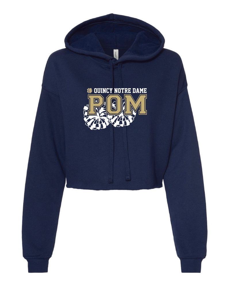 QND Poms Cropped Hooded Sweatshirt