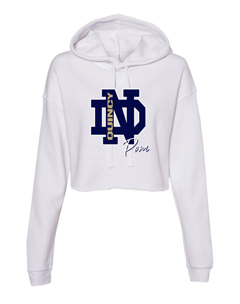 QND Poms Cropped Hooded Sweatshirt