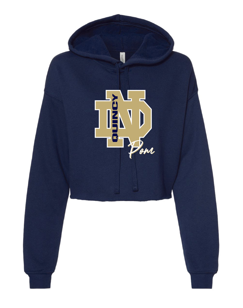 QND Poms Cropped Hooded Sweatshirt