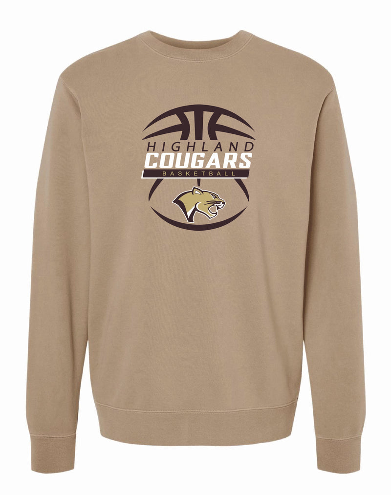 Highland Boys Basketball 2025 Pigmented Dyed Crewneck