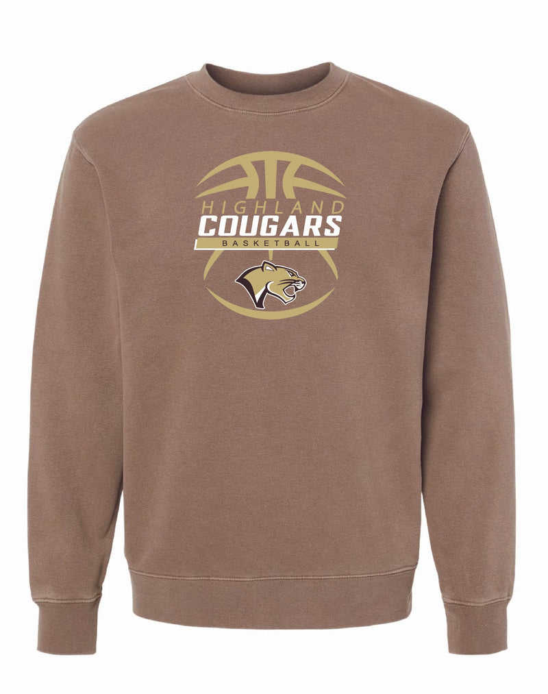 Highland Boys Basketball 2025 Pigmented Dyed Crewneck