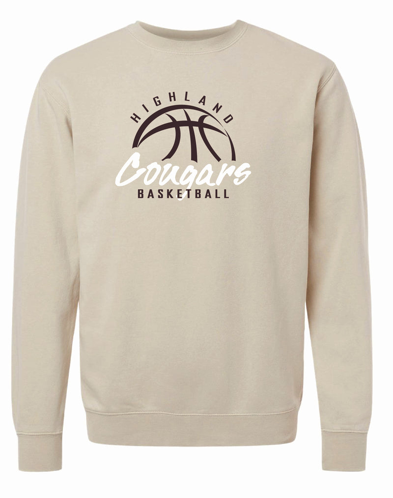 Highland Boys Basketball 2025 Pigmented Dyed Crewneck