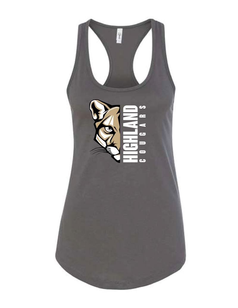 Highland Cougars Ladies Racerback Tank