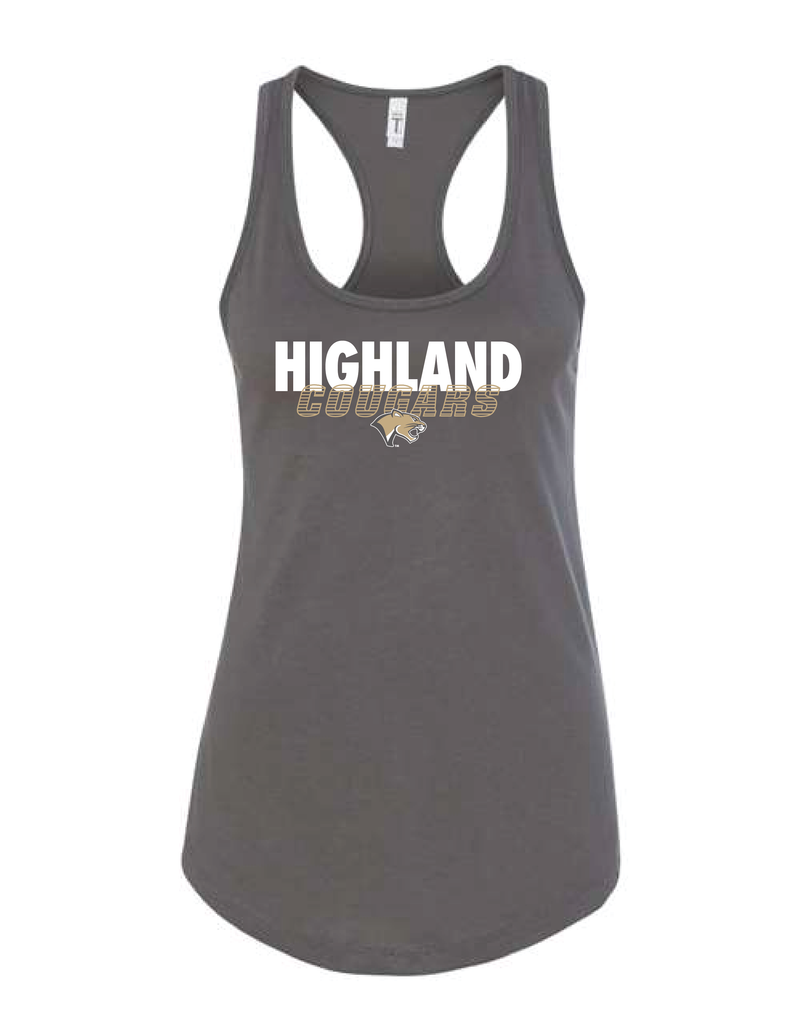 Highland Cougars Ladies Racerback Tank