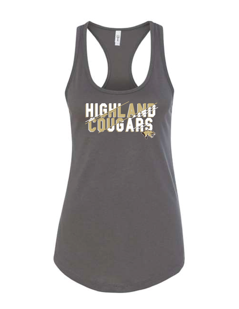 Highland Cougars Ladies Racerback Tank