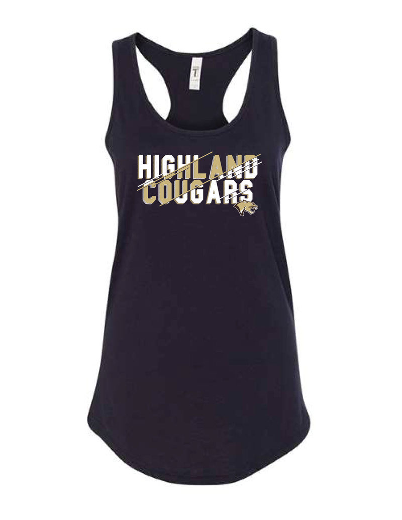 Highland Cougars Ladies Racerback Tank