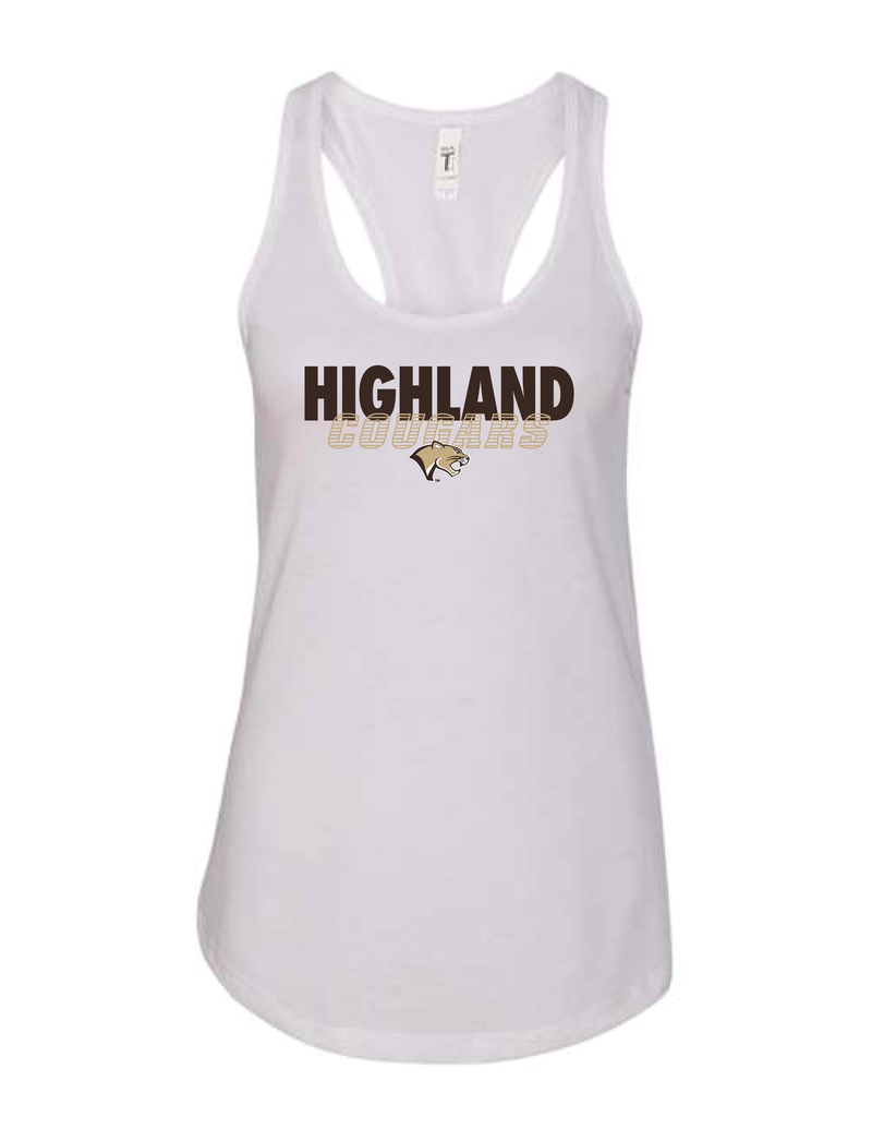 Highland Cougars Ladies Racerback Tank