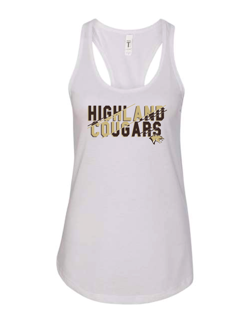 Highland Cougars Ladies Racerback Tank