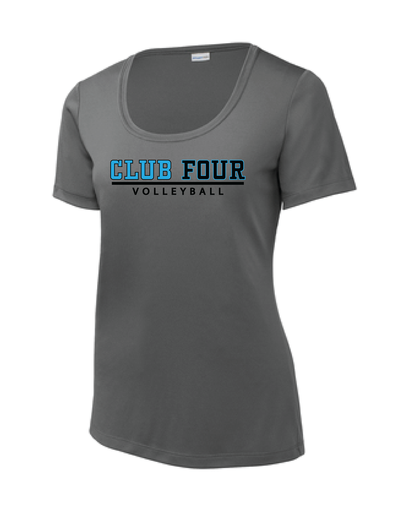 Club Four Volleyball Women's Drifit Scoop Neck Tee