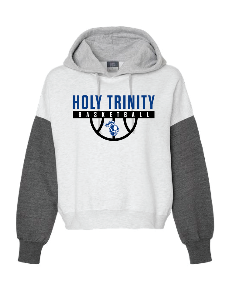 Holy Trinity Basketball Women's Colorblocked Crop Hooded Sweatshirt