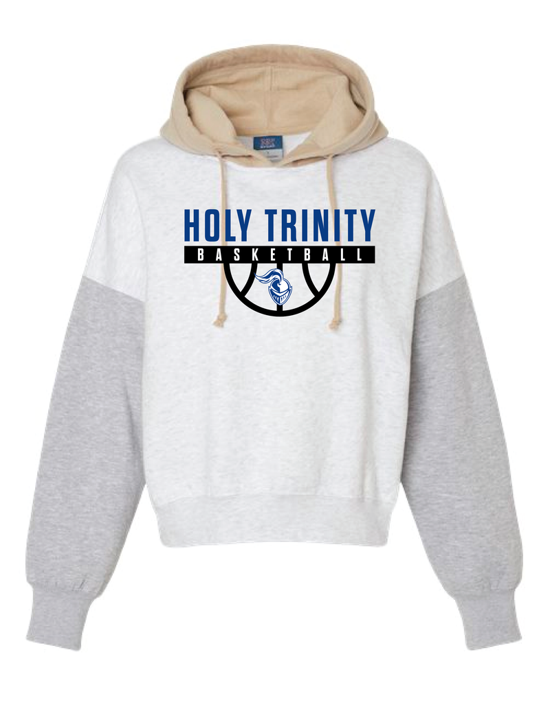 Holy Trinity Basketball Women's Colorblocked Crop Hooded Sweatshirt