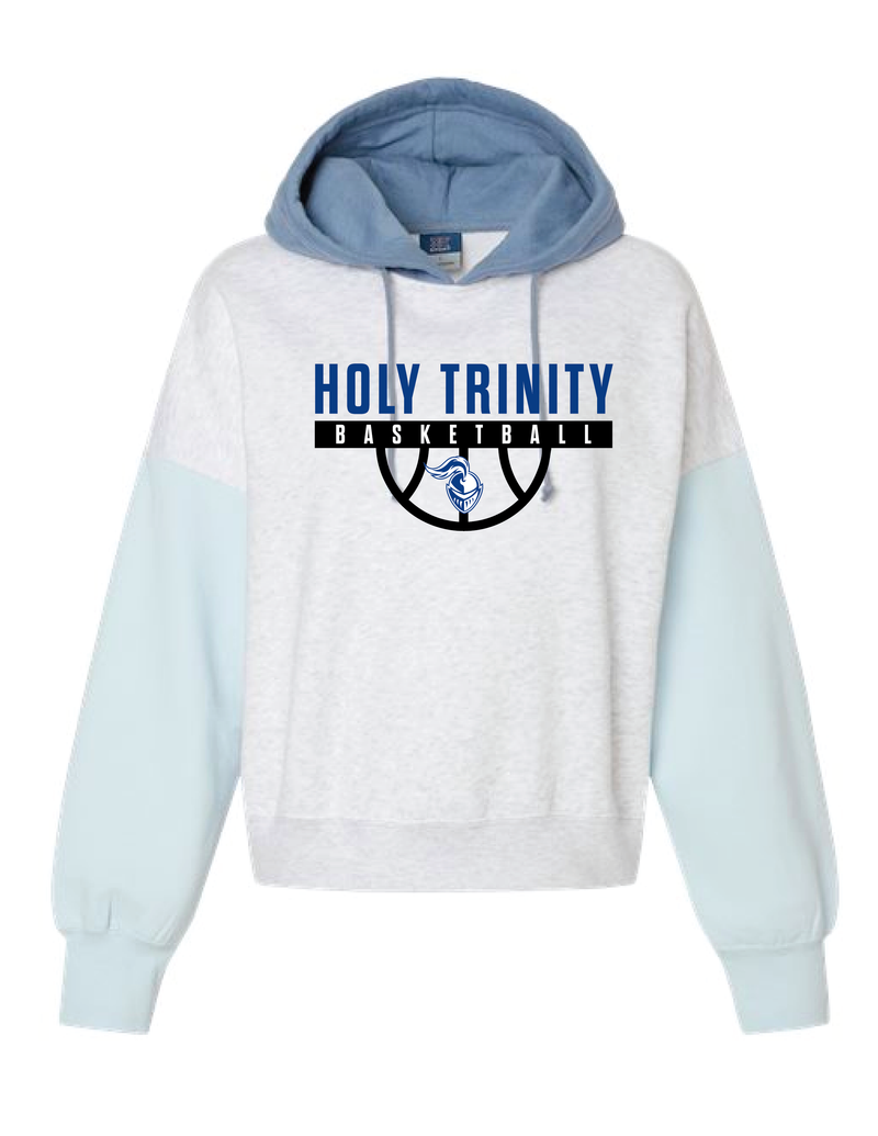 Holy Trinity Basketball Women's Colorblocked Crop Hooded Sweatshirt