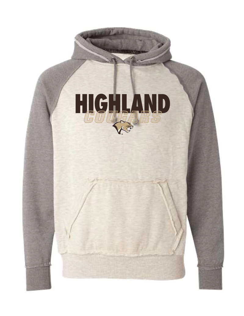 Highland Cougars Vintage Hooded Sweatshirt