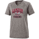 Canton Ladies Electrify V-Neck Tee Vintage Tiger