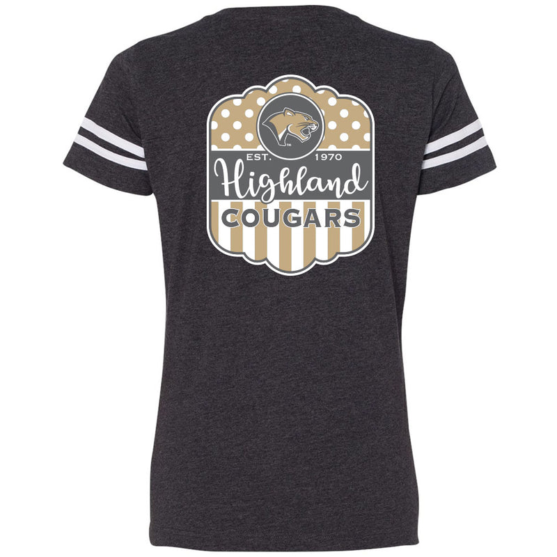 Highland Ladies V-Neck Vintage T-Shirt HHS Design