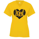 Dirtbag Baseball Ladies Drifit V-Neck Tee