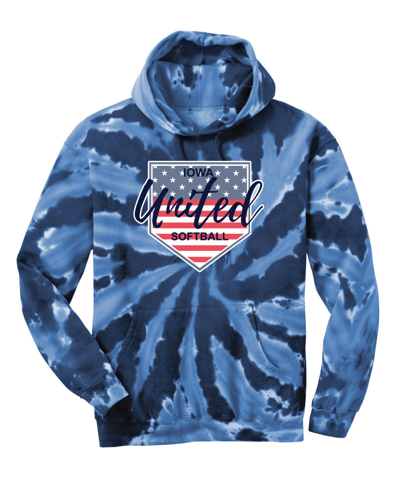 Iowa United Softball 2022 Tie-Dye Hooded Sweatshirt